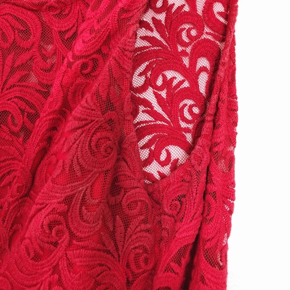 Sugarlips red lace cutout maxi dress size medium - Picture 6 of 9